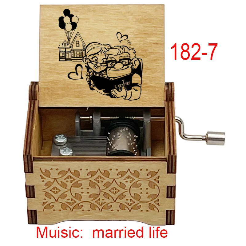 Married Life Musical box Hand wooden music box for boyfriend girlfriend husband wife birthday gift