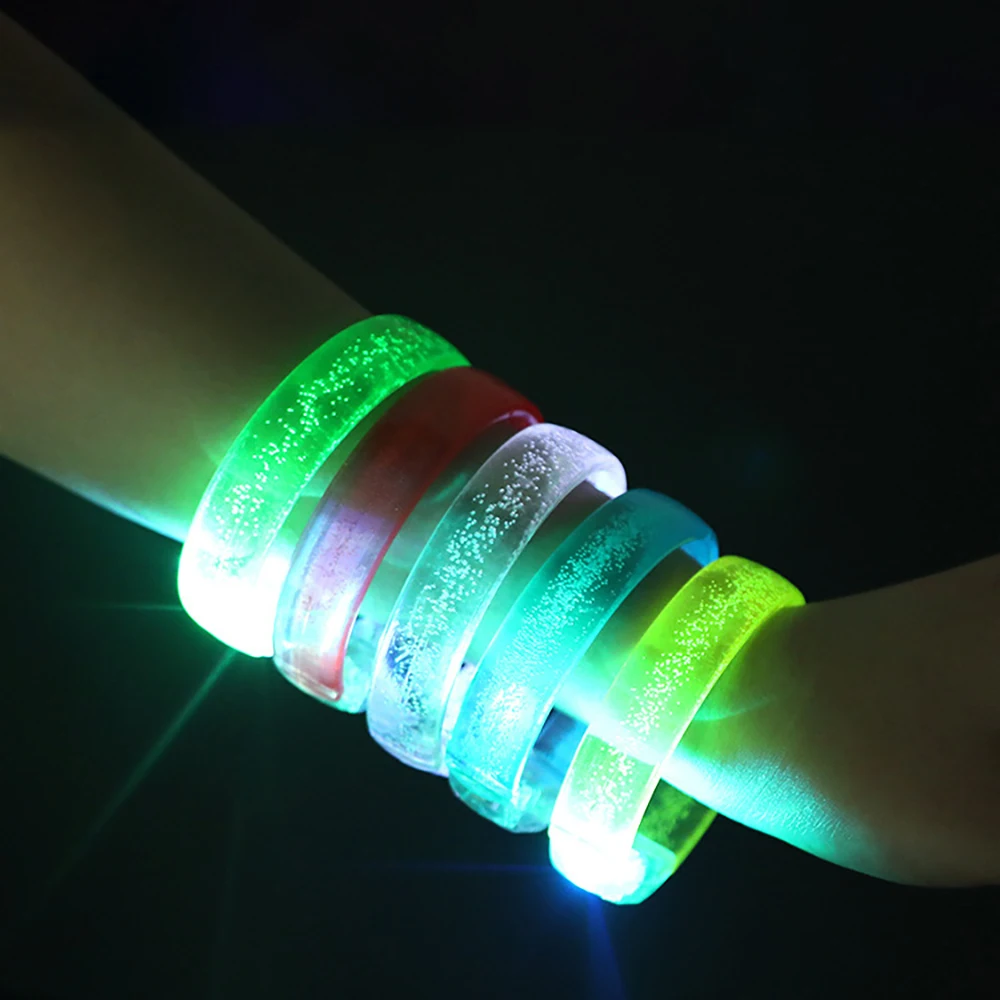 LED Glowing Bracelet  Light Bubble Flashing Wristband Running Armband Bar Concert Cheer Props Rave Party Luminous Decor