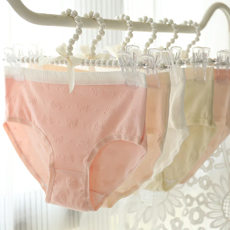 Young girl Underwear 6pc/lot 95%cotton Lovely middle Waist Briefs student Panties children solid candy fashion Teenagers M-XL