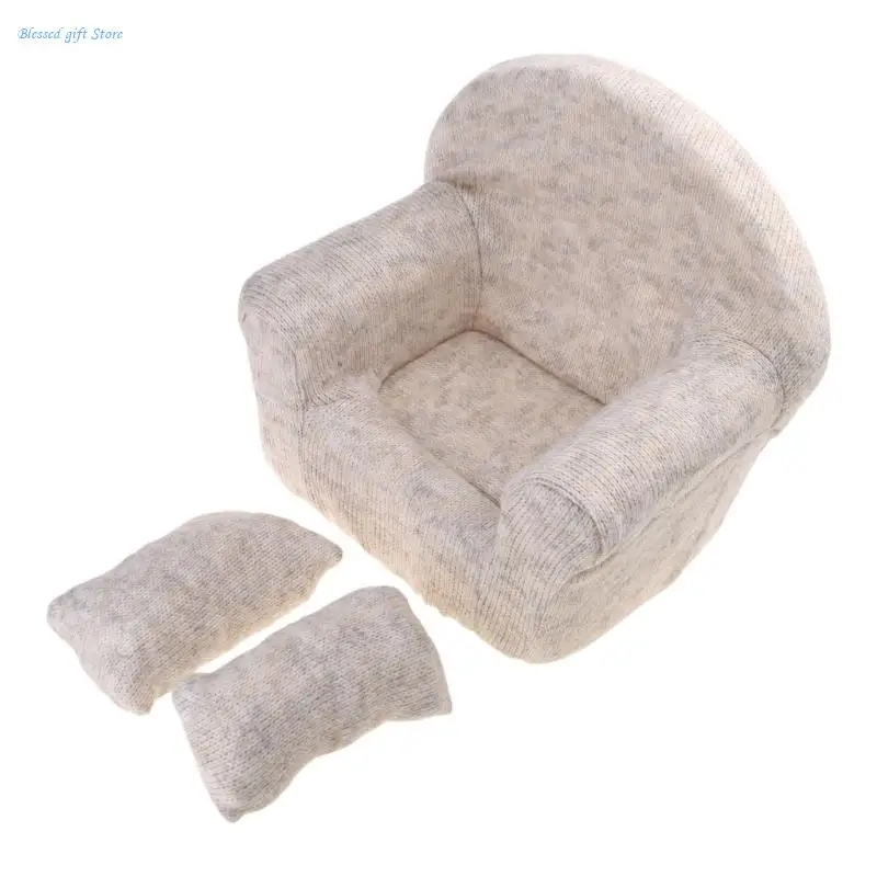 3 Pcs Newborn Photography Props Baby Sofa Pillows Set Infant Photo Posing Assist Chair Cushion