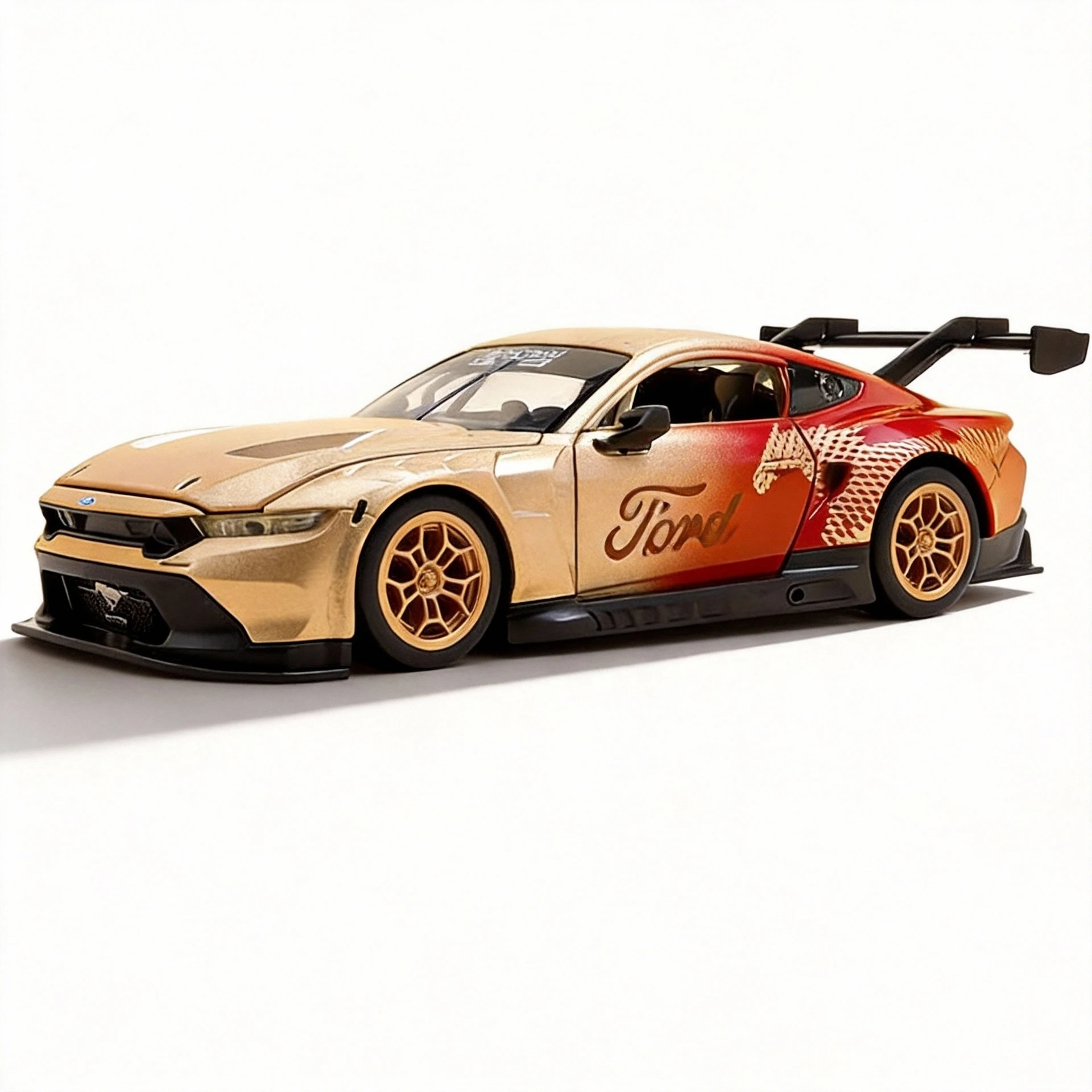1-24-マスタング-gt3-合金レーシングカーモデルサウンドとライトプルバック子供のおもちゃグッズ誕生日プレゼント