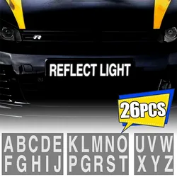 Car License Plate Reflective Letter Label Stickers Waterproof Sunscreen Invisible Stickers Vinyl Sticker Auto Reflective Sticker