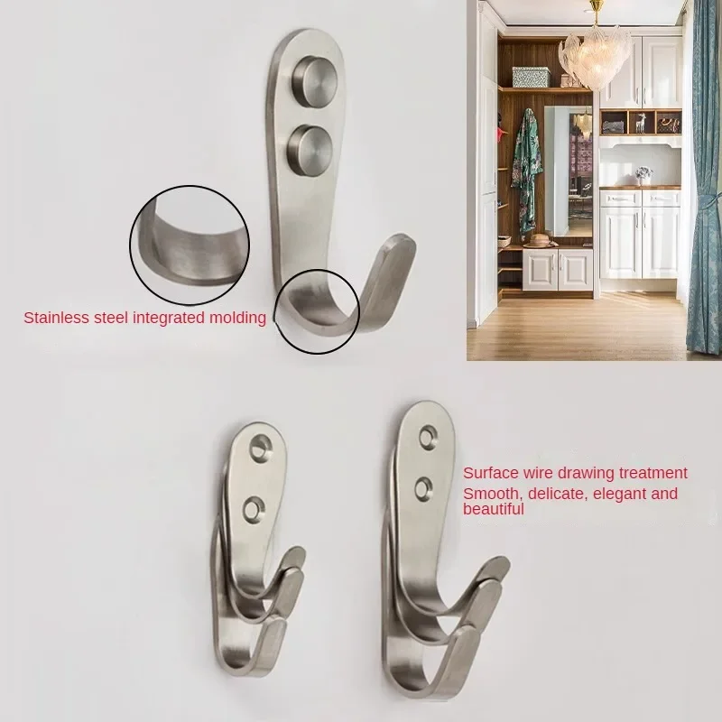 Stainless Steel Single Hook Single Hook Student School Bag Coat Hook Bathroom Kitchen Door Back Coat Toilet