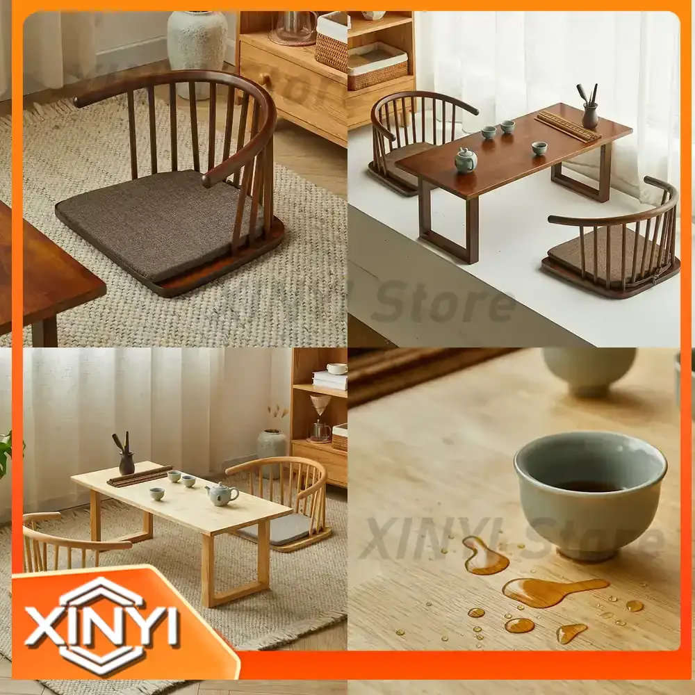 Legless Solid Wood Chairs for Tatami Mats Room Tables and Chairs Armchairs Bed Backrests Lazy Balconies Bay Window Seats