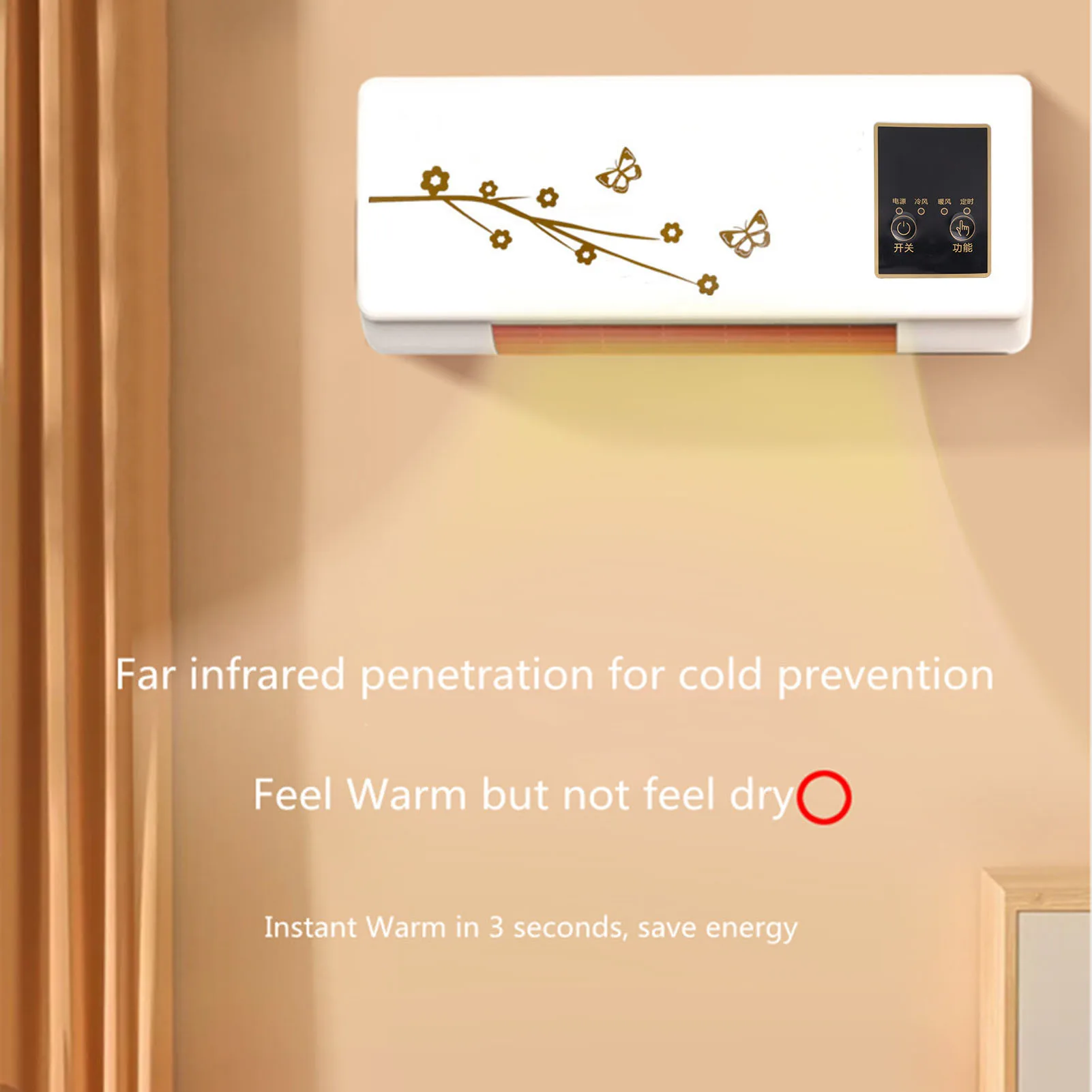 Wall Heater and Air Conditioner Combo Wide Coverage 2 in 1 Electric Cooling and Heating Machine with Remote Control for Bedroom