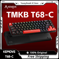 Kemove T68-C Wired Magnetic Switch Keyboard Tmkb Rgb Rt Rejustable Low Latency Hot Swap Gaming Mechanical Keyboard Office Custom