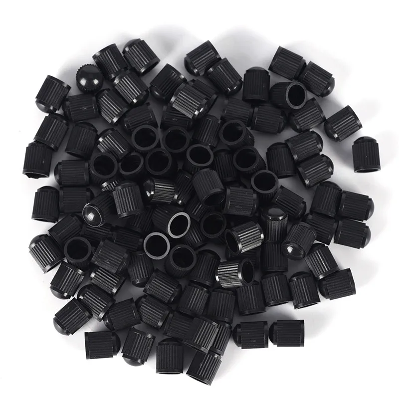 100pcs Black Plastic Auto Car Bike Motorcycle Truck Wheel Tire Valve Stem Cap-New