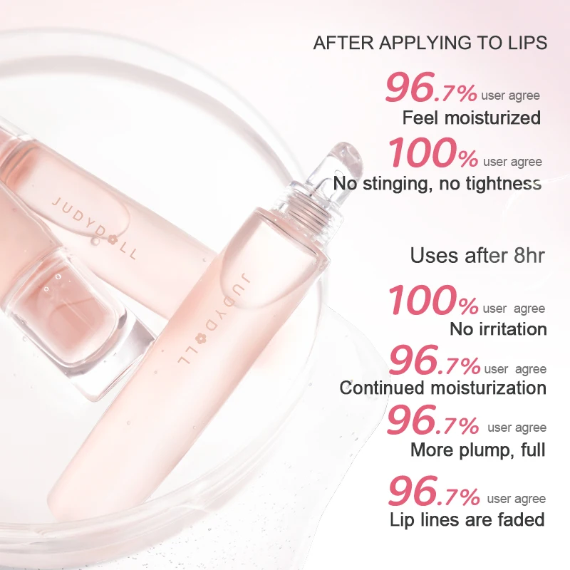 Judydoll Lip Sérum Brilho, Hidratante e Nutritivo, Efeito Plumping, Macio e Suave, Camadas para Lábios Suculentos, Não Pegajoso