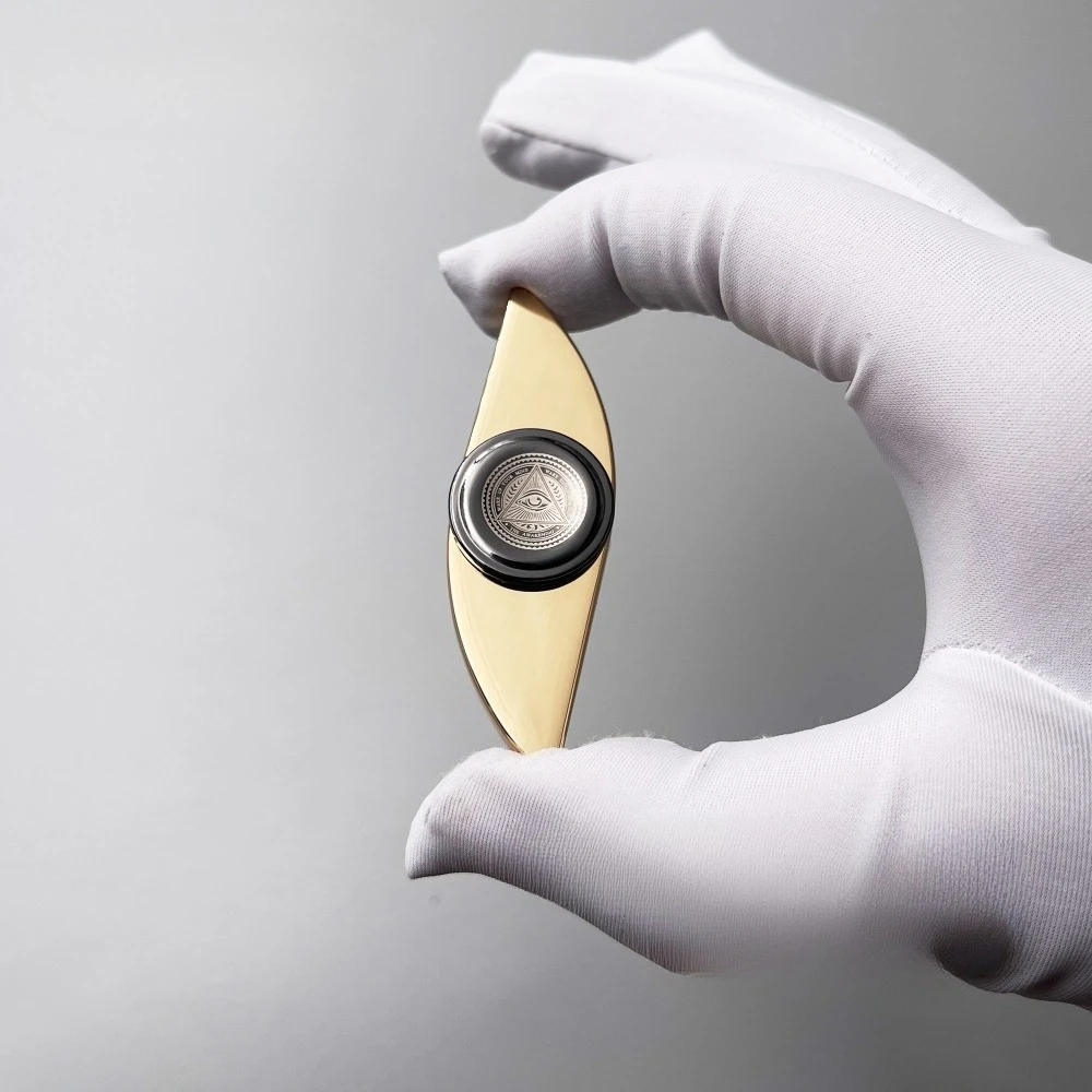 Fidget Cube Złote Oko Mocy Mechaniczny Metalowy Spinner Dwustronny Zabawka Antystresowa