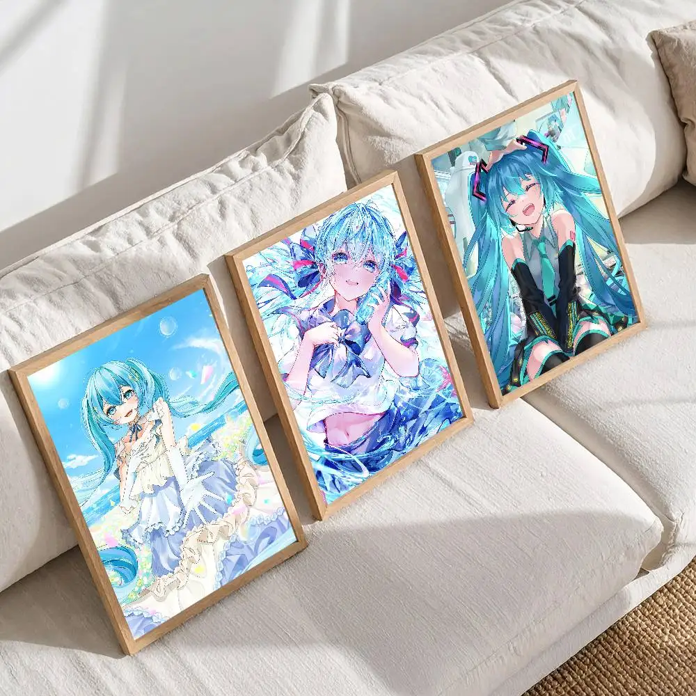 1 قطعة Hatsune Miku Vocaloid شخصية المشارك عالية الجودة طباعة مقاوم للماء جدار الفن ملصق لشريط غرفة المعيشة ديكور هدية