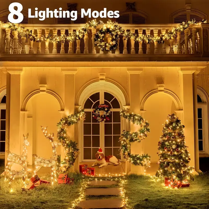 220V EU Plug LED Fairy String Lights 102/201LED Holiday Decoration Lights for Christmas Garden Bedroom Wedding Party Lighting