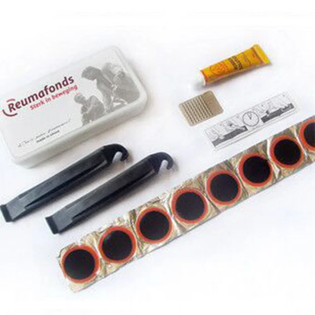 Lightweight Bike Tire Repair Kit - Rubber Patch Box for Quick & Easy Tube Patching, Multipurpose Cycling Repair Tools Included
