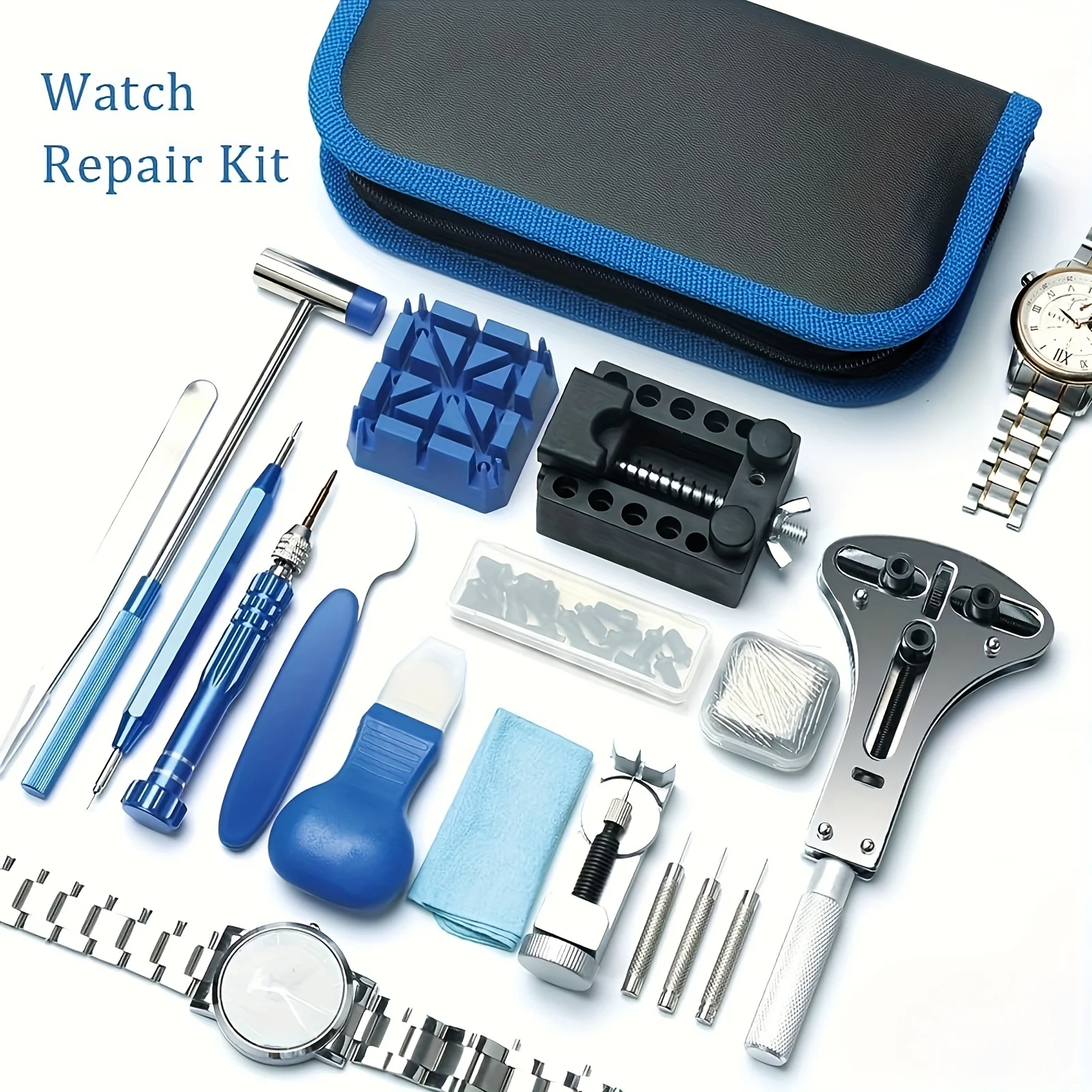 208pcs Watch Repair Kit Professional Watch Battery Replacement Tool Watch Link And Back Removal Tool Spring Bar Tools Set