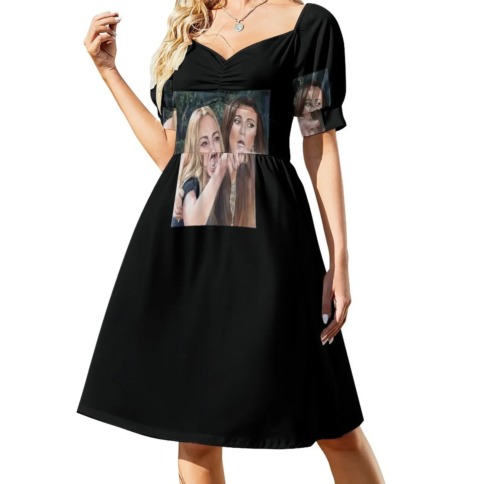 

Woman Yelling at Cat Meme-1 Short-Sleeved Dress Dresses gala Dance dresses