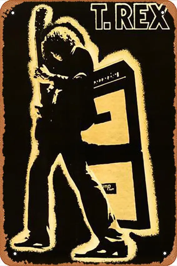 Metal Tin Sign  - T. Rex Electric Music Poster Print Plaque Cafe, Bar, Home Wall Decor