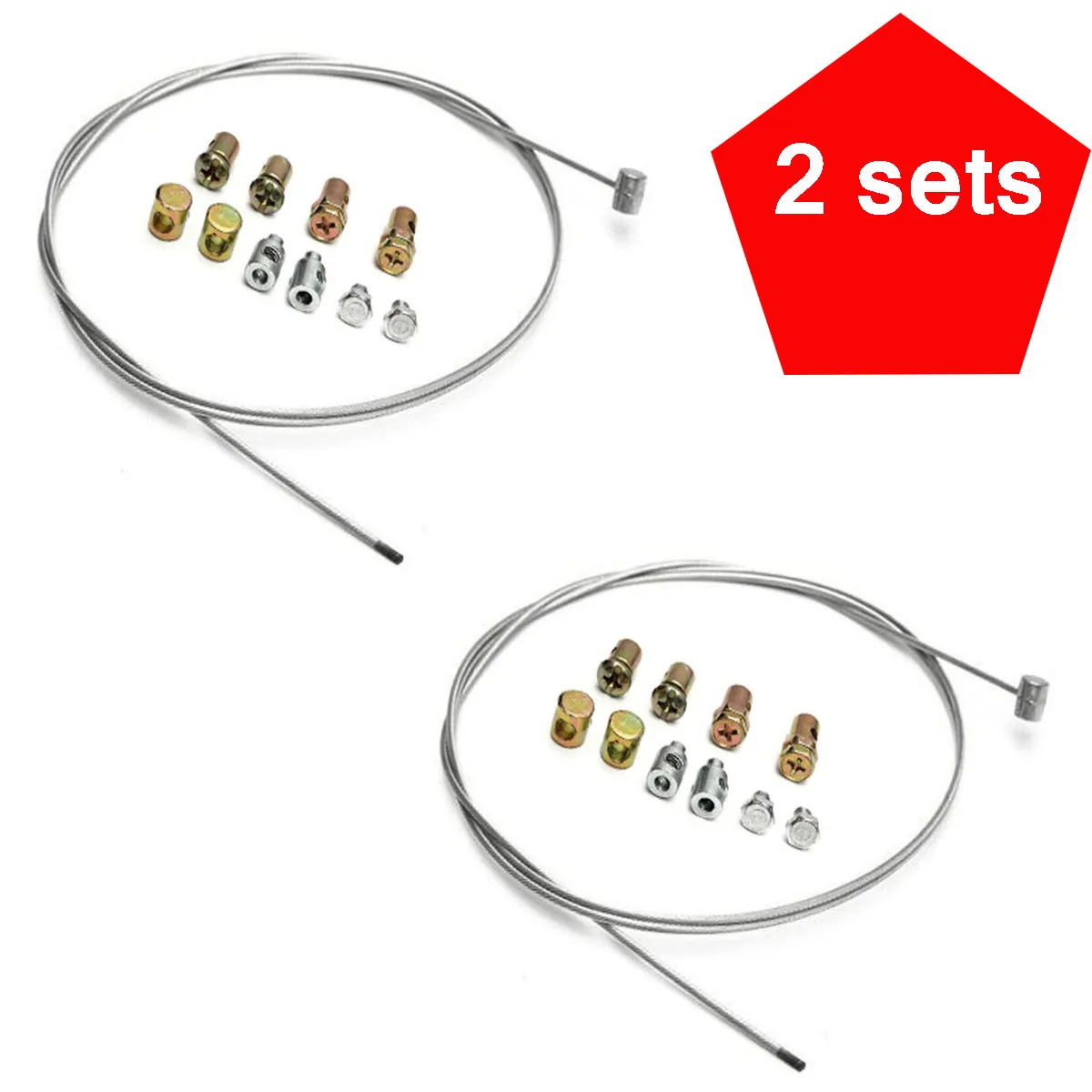 

2 Sets 40" Motorcycle Motorbike Throttle Clutch Brake Emergency Cable Wire Repair Universal Front Rear Brake Steel Cable Wire