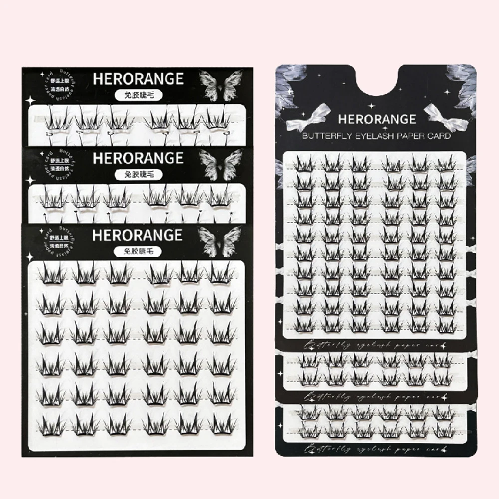 Presione en pestañas autoadhesivas de racimo, aspecto Natural, pestañas postizas reutilizables sin pegamento, pestañas de Manga negras hechas a mano, belleza para mujer