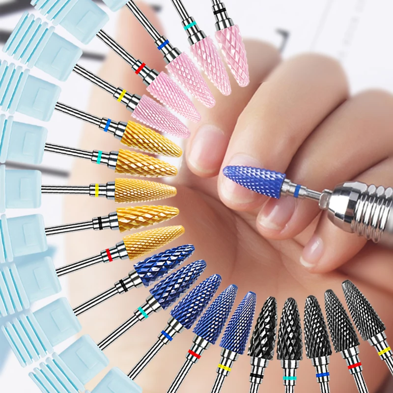 Keramik Fräser Flamme Hartmetall Nagel Bohrer Bits Rosa Gel Entferner Elektrische Maschine Bohrer Polieren Peeling Nägel Kunst Werkzeuge – Detail 2