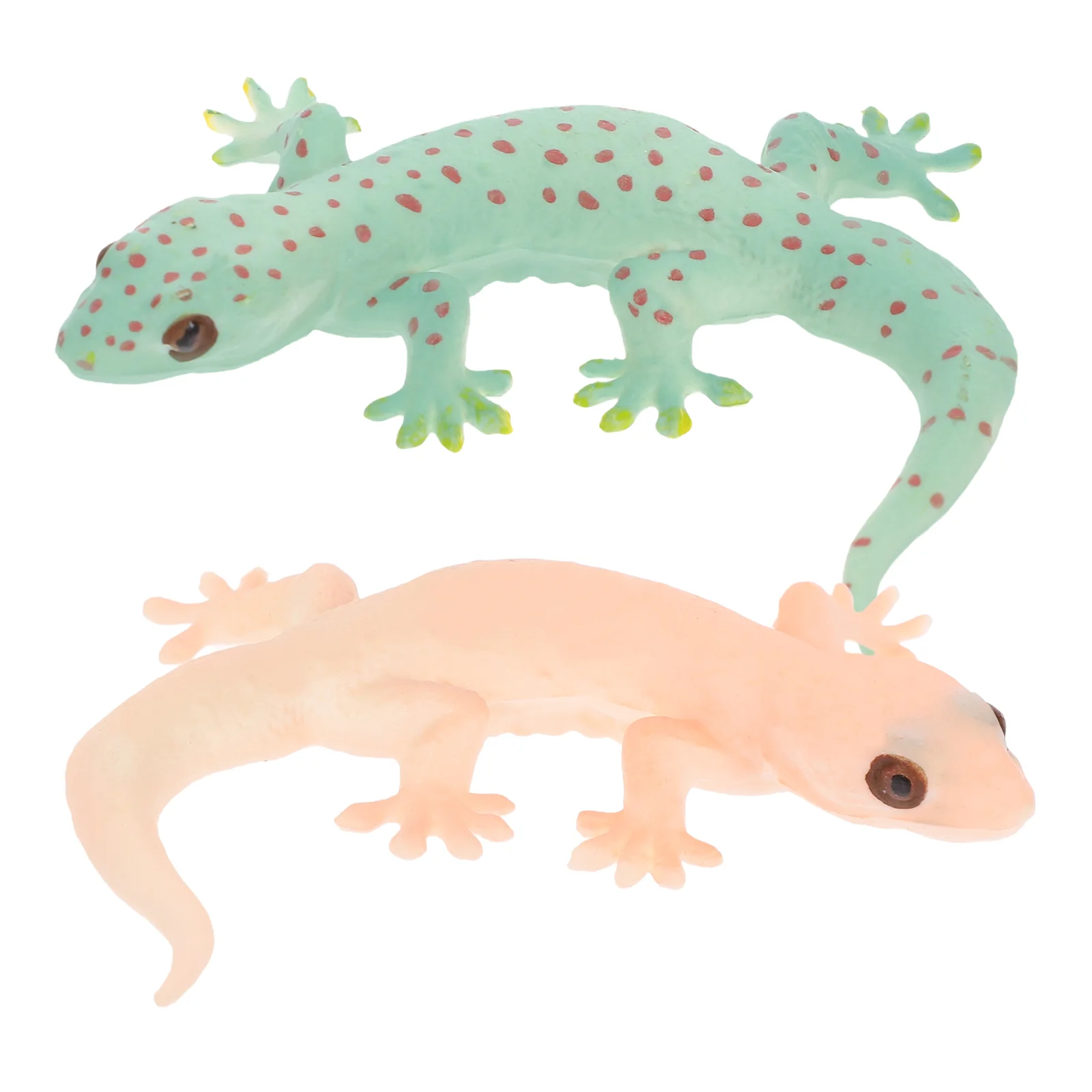 2 Pcs Toy Simulation Gecko Desktop Lizard Decoration Animal Figurines Model Fake Figures Toddler