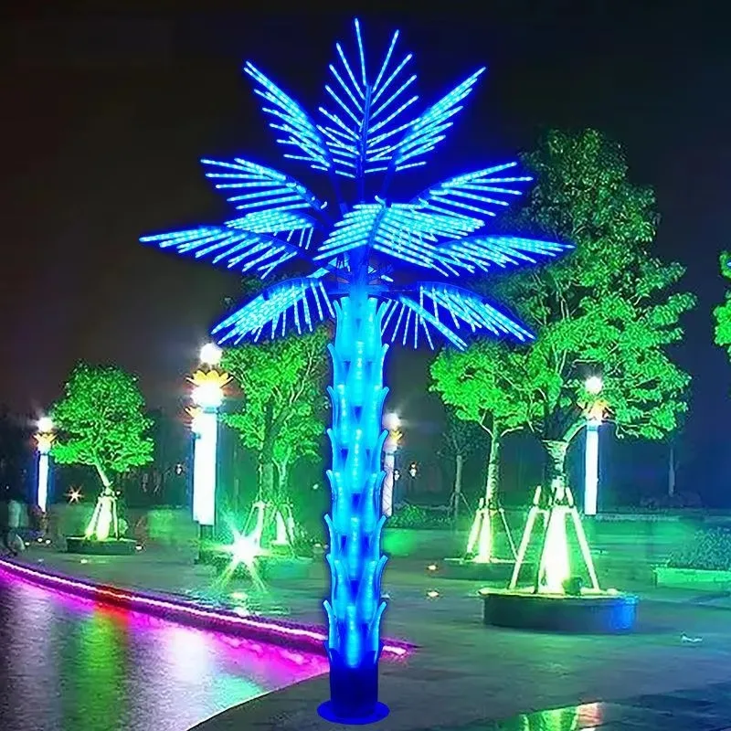 High Brightness Custom Large Light  Diode Artificial Coconut Tree Outdoor Garden Beach Activities Christmas Landscape Lights