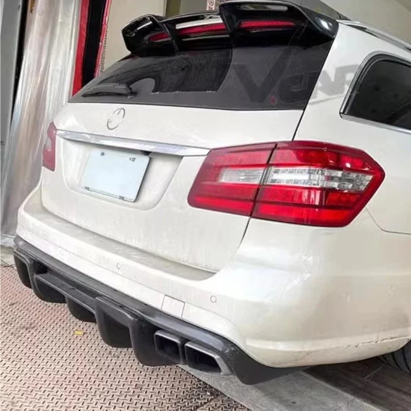 RStyle Carbon Fiber FRP Rear Bumper Lip Diffuser Exhaus For Mearcedes Benz W212 E-CLASS E63 AMG E500 E550 4 Door Sport 2009-2013 view 3