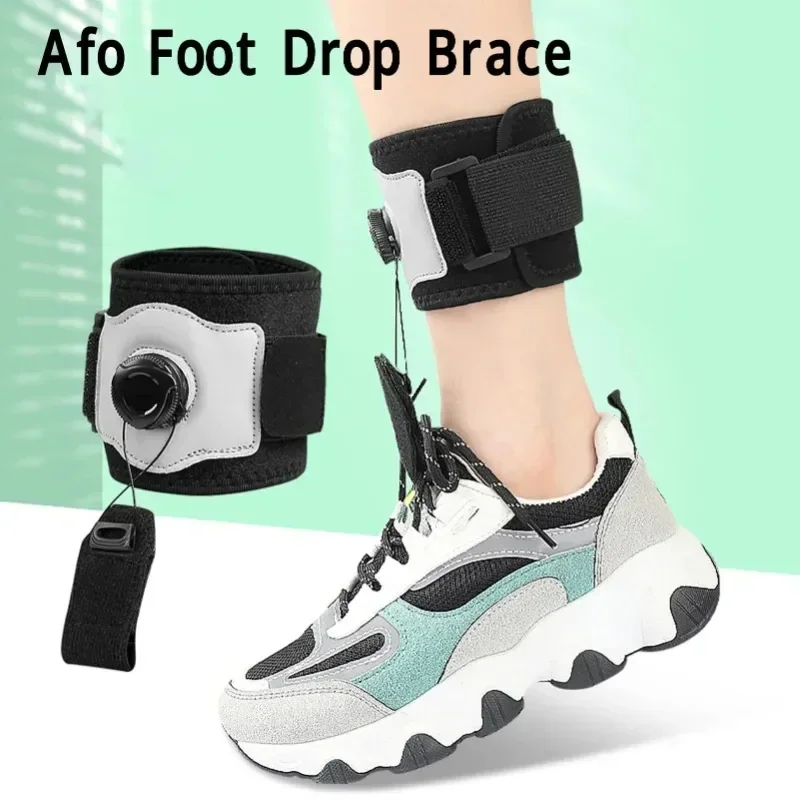 Foot Drop Brace Knob Adjustable Left Right Foot Lifting Up Foot Drop Support for Walking with Shoes Ankle Orthosis