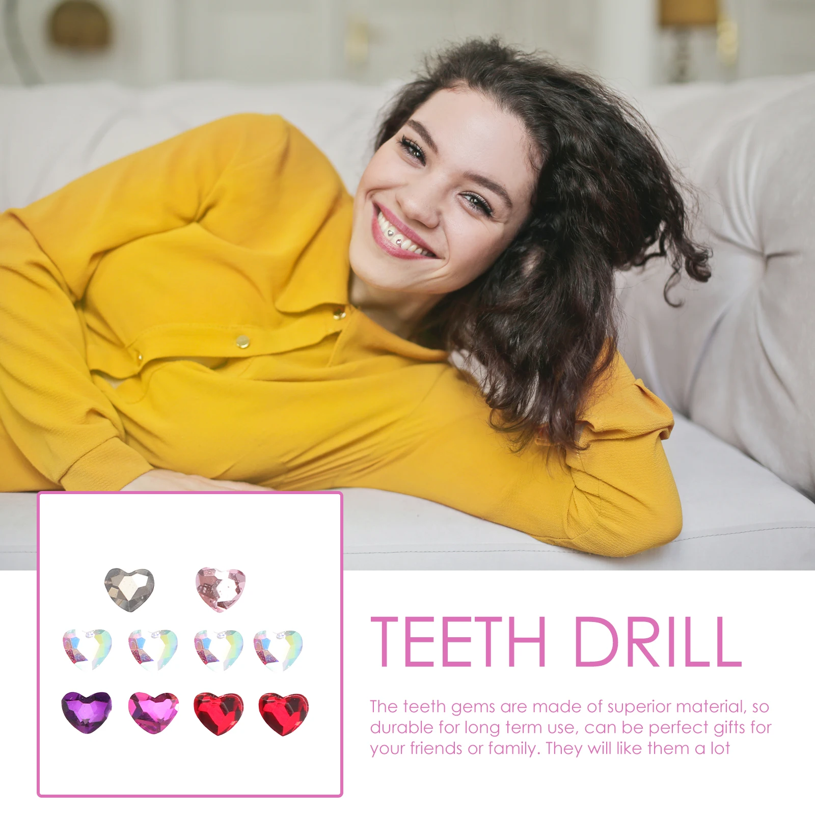

10 Pcs Crystal Tooth Gems Teeth Jewelry Small Sparkly Dental Diamonds Decor Kit for Prom Banquet Wedding Party Tooth Crystals