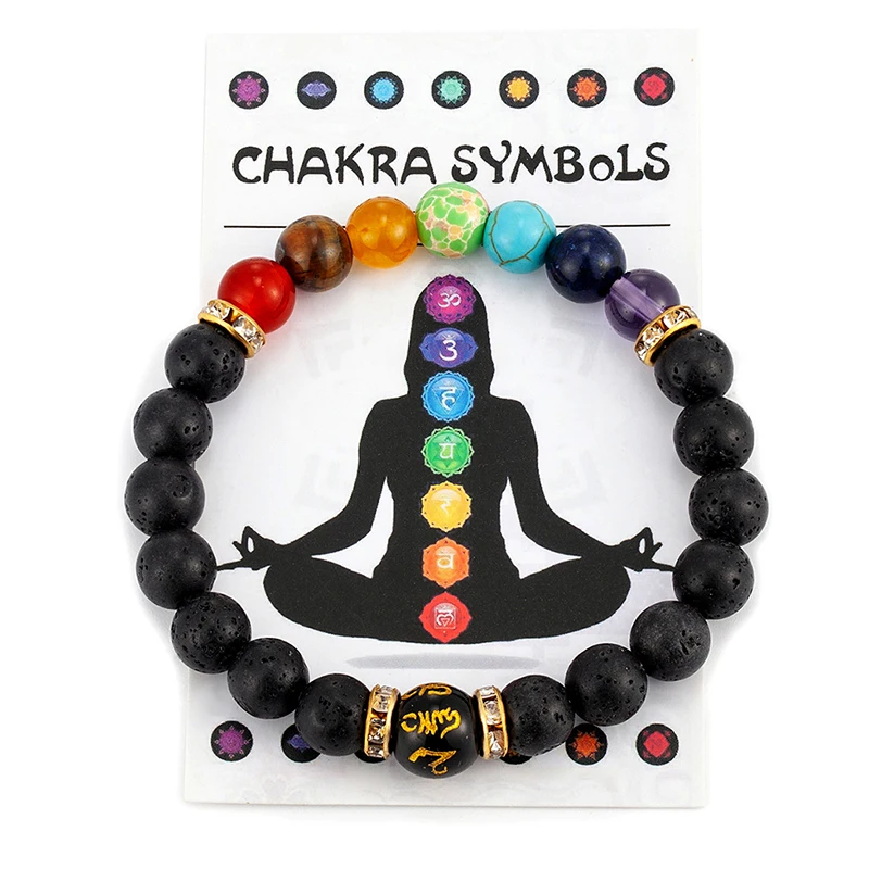 7 chakra Karcsat vel Jelentőség cardfor férfiak Nők Természetes Kristálytiszta Gyógyulás Szorongó félelem Ékszerek Mandala Jóga meditációt Karcsat Adomány