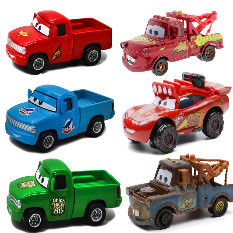 Disney Pixar Cars Lightning Mcqueen Toys Cars 3 The King Chick Hicks Mcqueen Pickup Truck Mater Vehicle Models Metal Toy for Boy