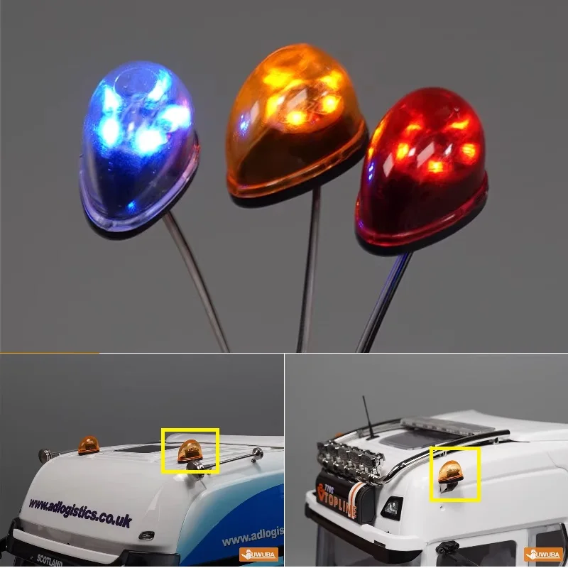 

LED 360 Degree Rotating Light Warning Lamp Engineering Lights for 1/14 Excavator Tamiya RC Truck SCANIA 770S VOLVO BENZ MAN Car