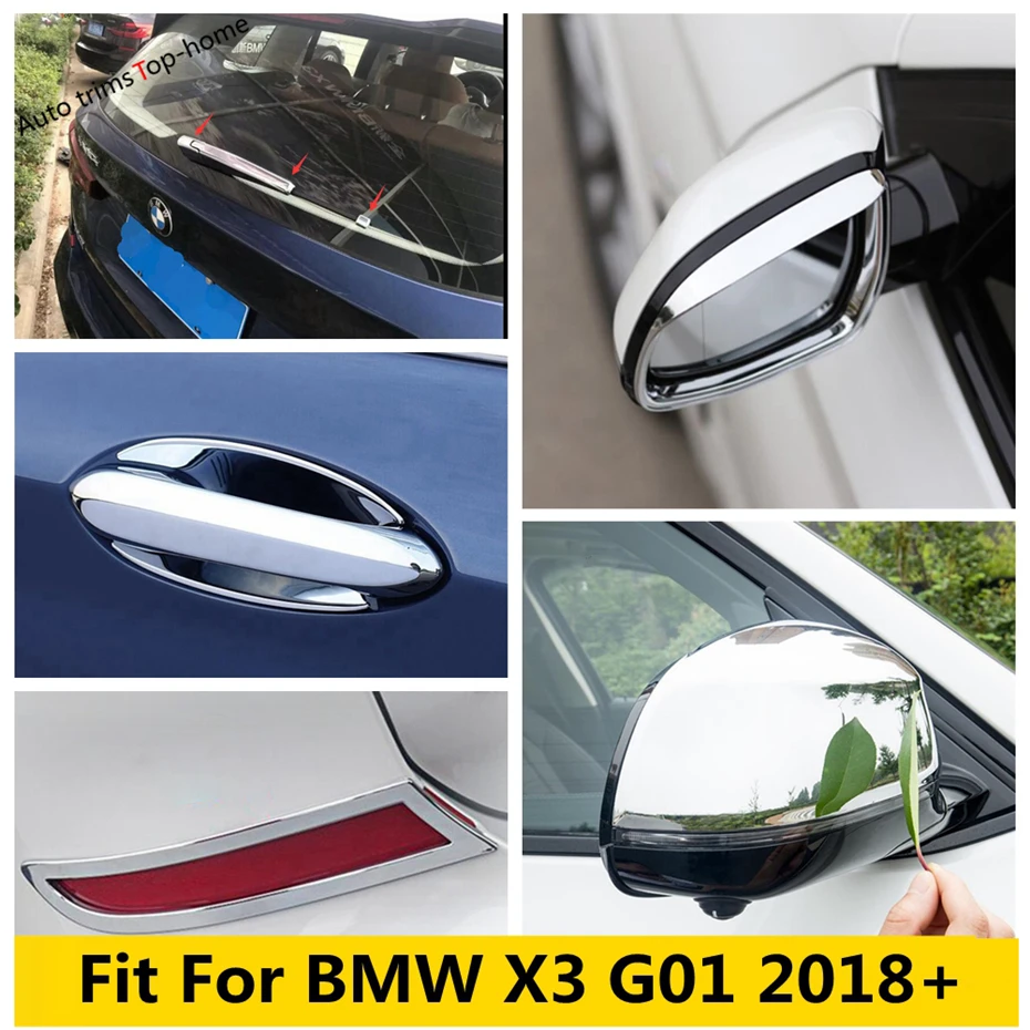 

Door Handle Bowl Rear Fog Lamp Light Rain Eyebrow Window Wiper Decor Frame Cover Trim For BMW X3 G01 2018 - 2020 Car Accessories