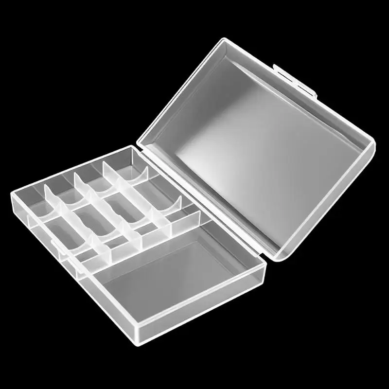 Transparent Plastic AA Battery Storage Box 1Pcs Multifunctional Case For Battery And 4 in 1 Charging Cable