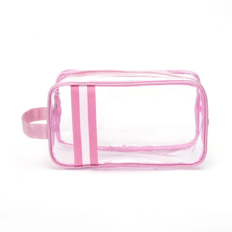 Bolsa de cosméticos transparente impermeable de viaje para mujer, bolsa de aseo grande de PVC, organizador de maquillaje, portátil