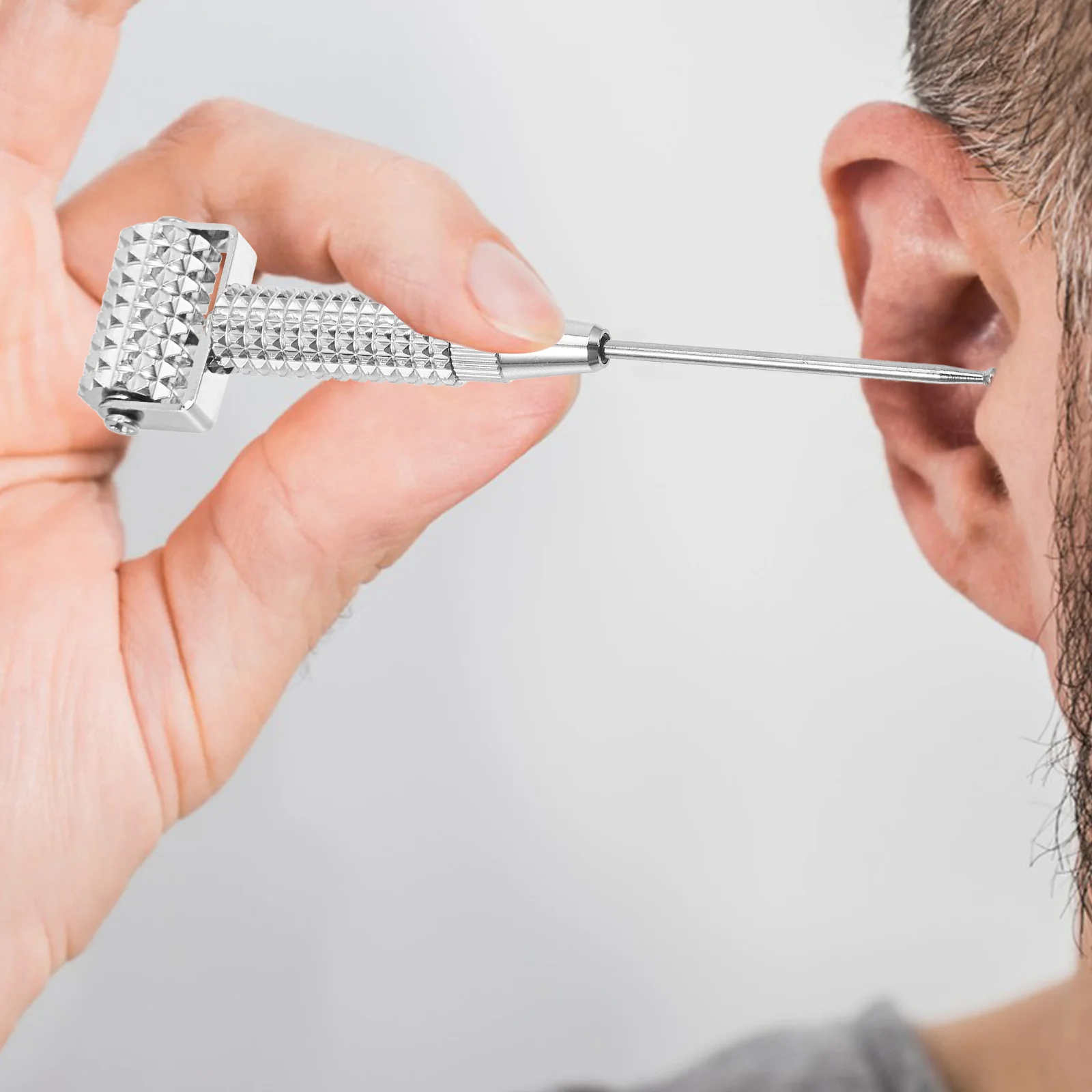 

Ручка для точечного массажа ушей с гибкой медной пружиной-иглой для стимуляции кожи лица, маленькая головка, высокая точность