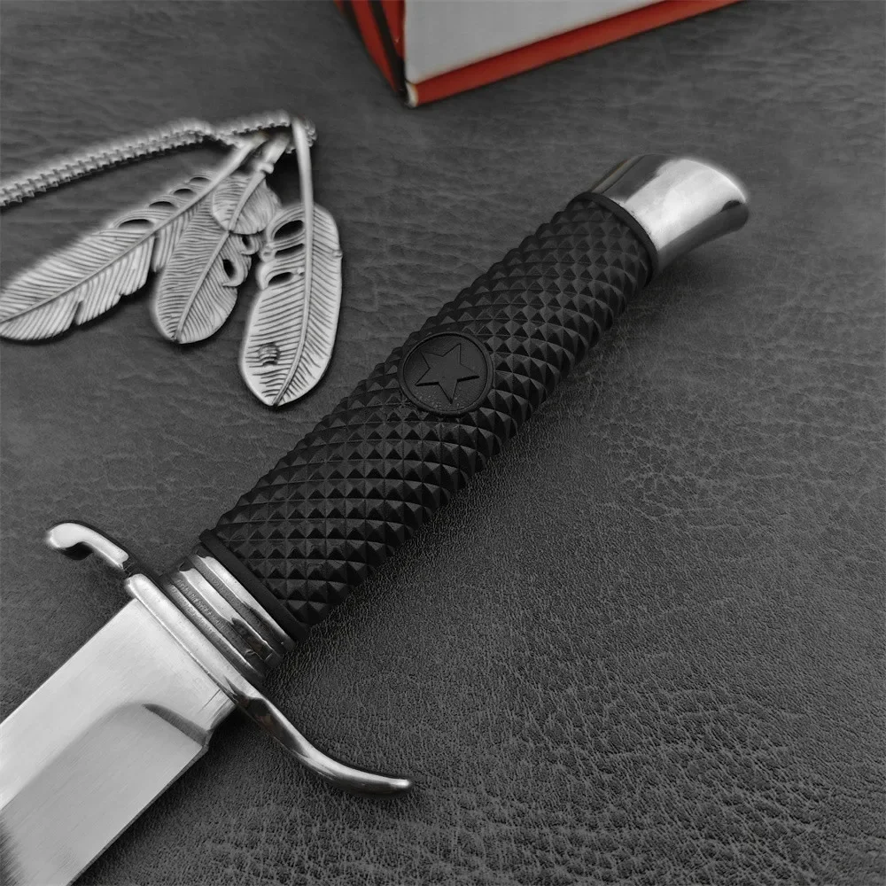 Tactical Mirror Blade NKVD FINKA Hunting Knife Outdoor Self Defense Military Survival Fixed Blade Knives with Sheath