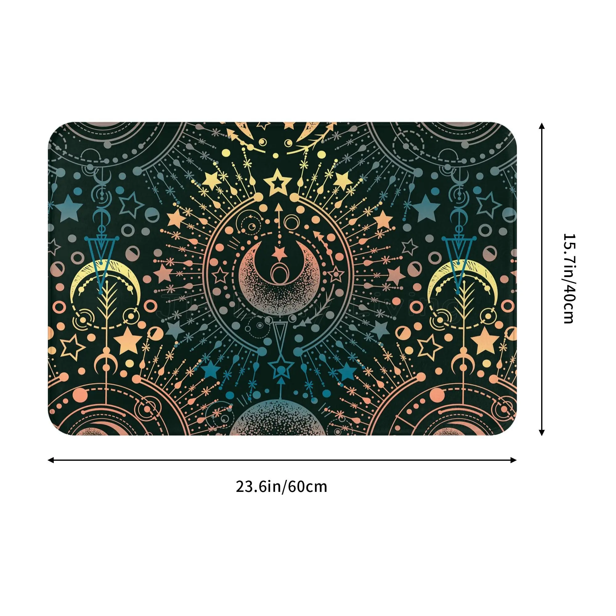 Moon Star Alchemy Magical Floor Mat Home Office Indoor Welcome Doormat Anti-Slip Kitchen Bathroom Entrance Mat Rug Carpet