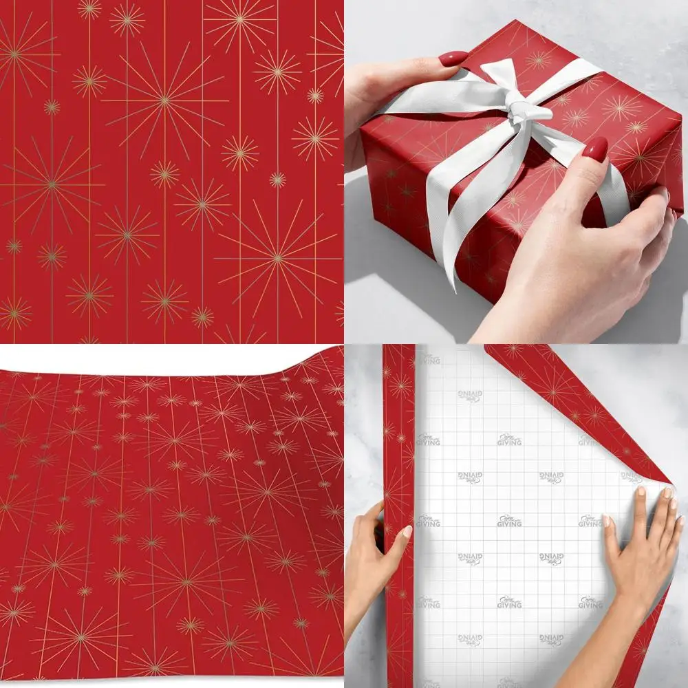 

Рулоны подарочной упаковки Jumbo Red, 6 комплектов, по 10 x 30 дюймов