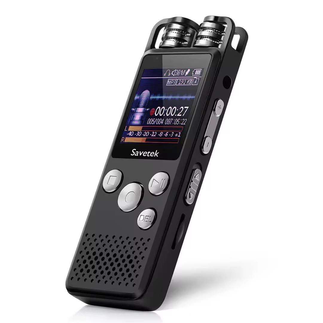 מקליט קול דיגיטלי מופעל בקול 128GB USB Pen 500hrs הקלטה PCM HD 1536Kbps נגן Mp3 סיסמה ספר אלקטרוני טיימר הקלטה