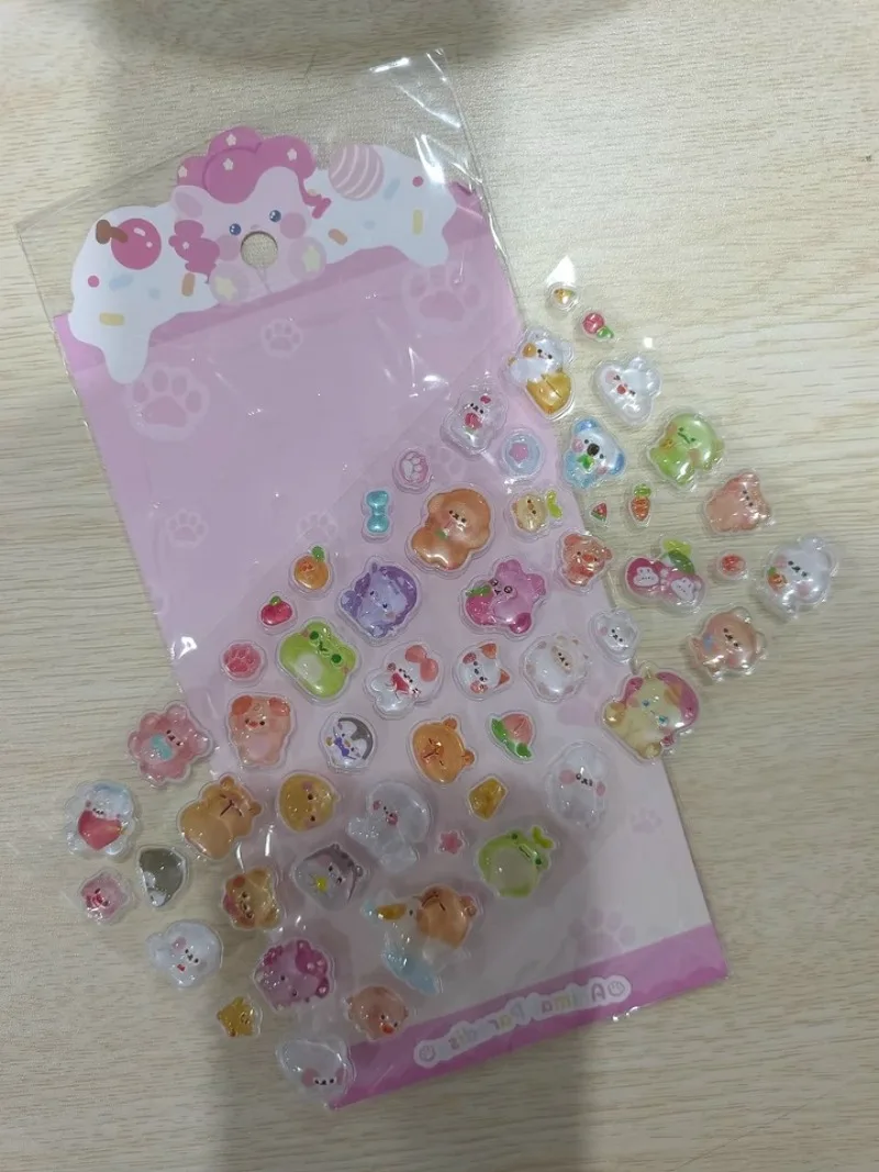 1pc 3D Mini Rabbit Sticker Kawaii Cartoon Animal Stickers Planner Decorative Waterproof Sticker DIY Scrapbook Stationery Sticker