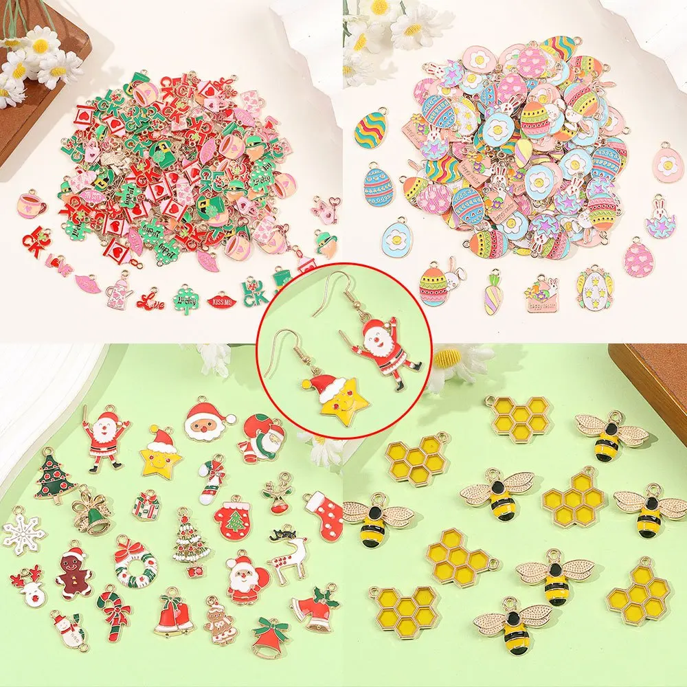 2/8/17pcs Multi-color Holiday Series Pendant, DIY Jewelry Accessories, Christmas, Easter, Valentine's Day, Thanksgiving Gifts