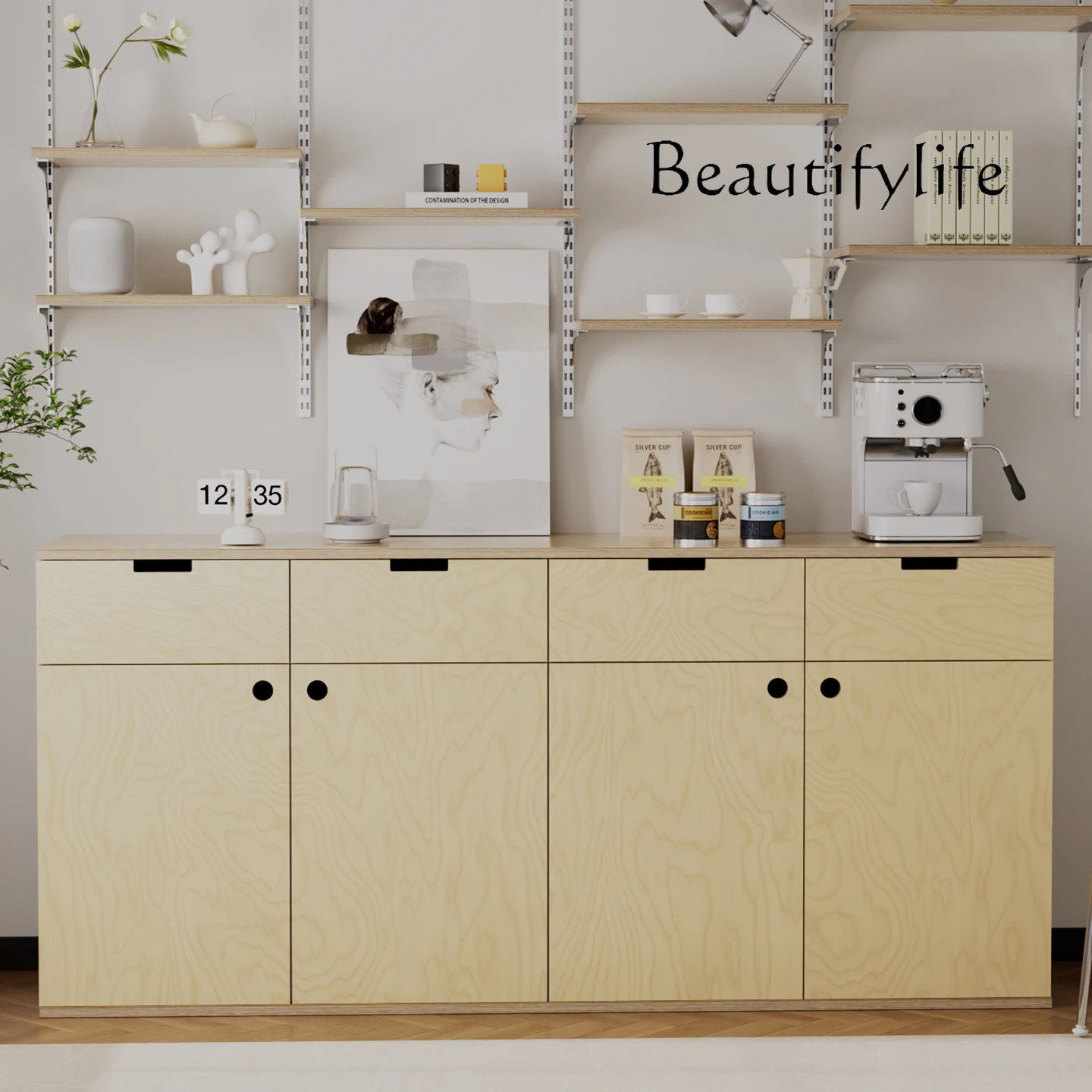 

Dining side cabinet against the wall integrated locker log new living room home designer fashion new