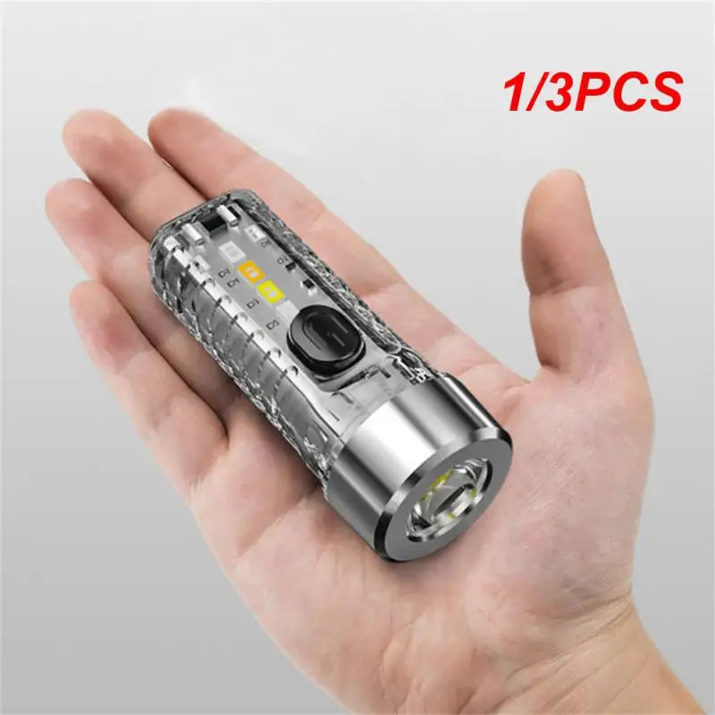 1/3PCS Mini Flashlight Keychain Light USB Waterproof Super Bright Multi-function Highlight USB Recharge Flashlight Camping Tools