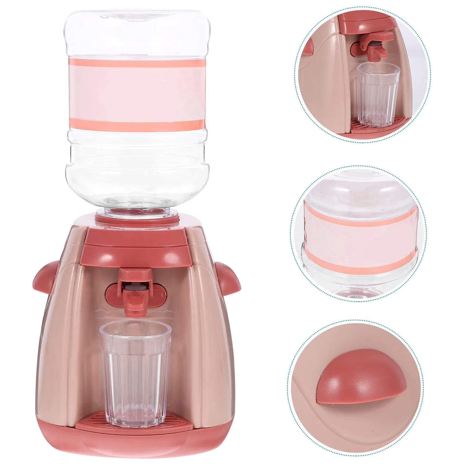 

Kids Pretend Play Mini Electric Water Dispenser Simulation Home Appliance Press Down Cartoon Design for Birthday Gift