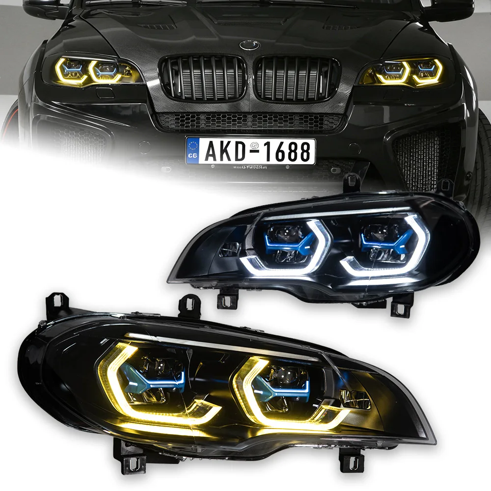 Car Styling Head Lamp For BMW X5 E70 2007-2013 LED Headlights Upgrade New Laser Projector Lens Front Light Dual DRL Turn Signals