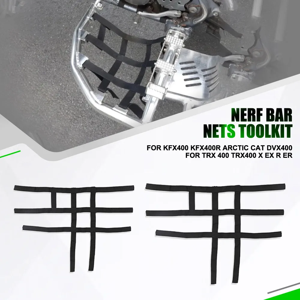 

For Kawasaki KFX400 KFX400R Arctic Cat DVX400 For Honda TRX 400 TRX400 X EX R ER Nerf Bar Nets Waterproof Nylon ATV Toolkit