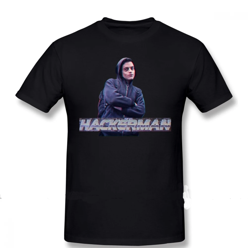 

Футболка HACKERMAN с надписью Mr Robot, модная качественная футболка из 100% хлопка с коротким рукавом, европейский размер, футболки оверсайз в стиле хип-хоп