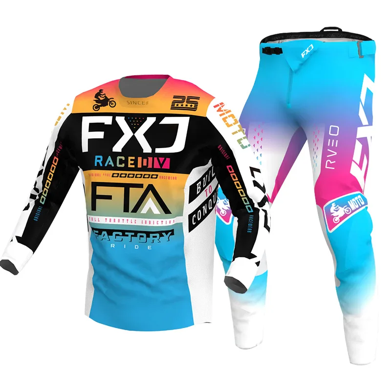 

Motocross Jersey Pant Kits racing suit Mens Women Off-road MX BMX MTB Motorcycle Enduro Combo Pink green Black Red white