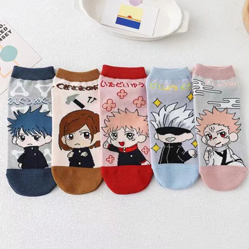 5Pairs Wholesale Cotton Socks Manufacturers for Women's Trend Anime Socks