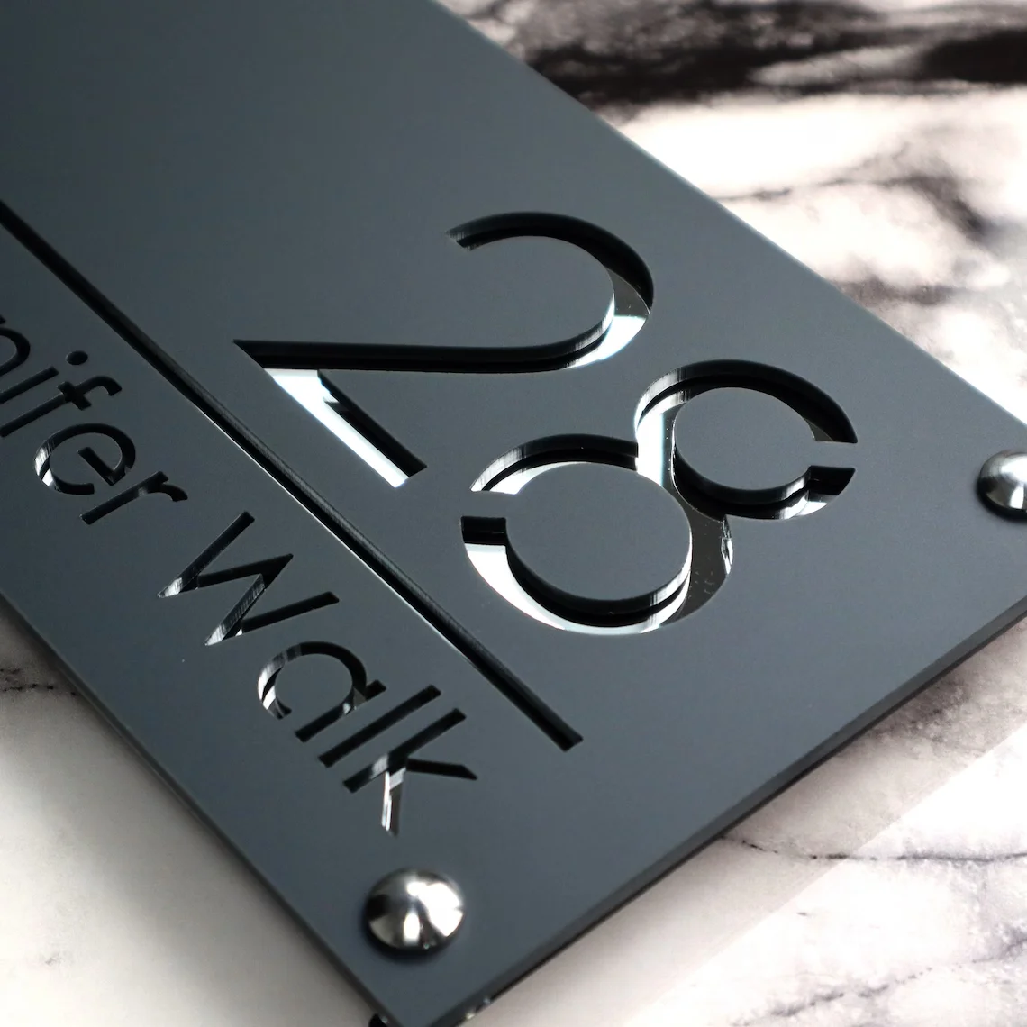 Customized Laser Cut 3D House Number Sign Acrylic Address Sign Personalized Waterproof Outdoor Exterior House Matte Plate