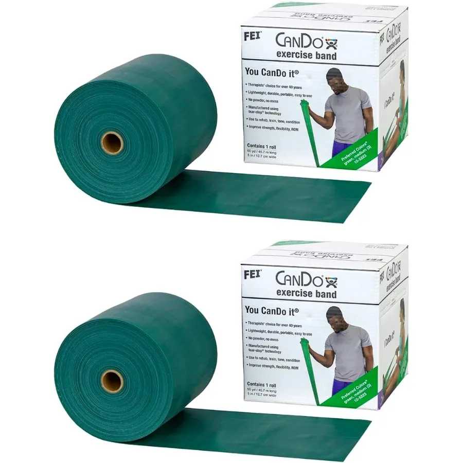 

Twin-Pak Exercise Band Green 100 Yard for Fitness Training Resistance Workout Elastic Band in Green Color with Durable Material